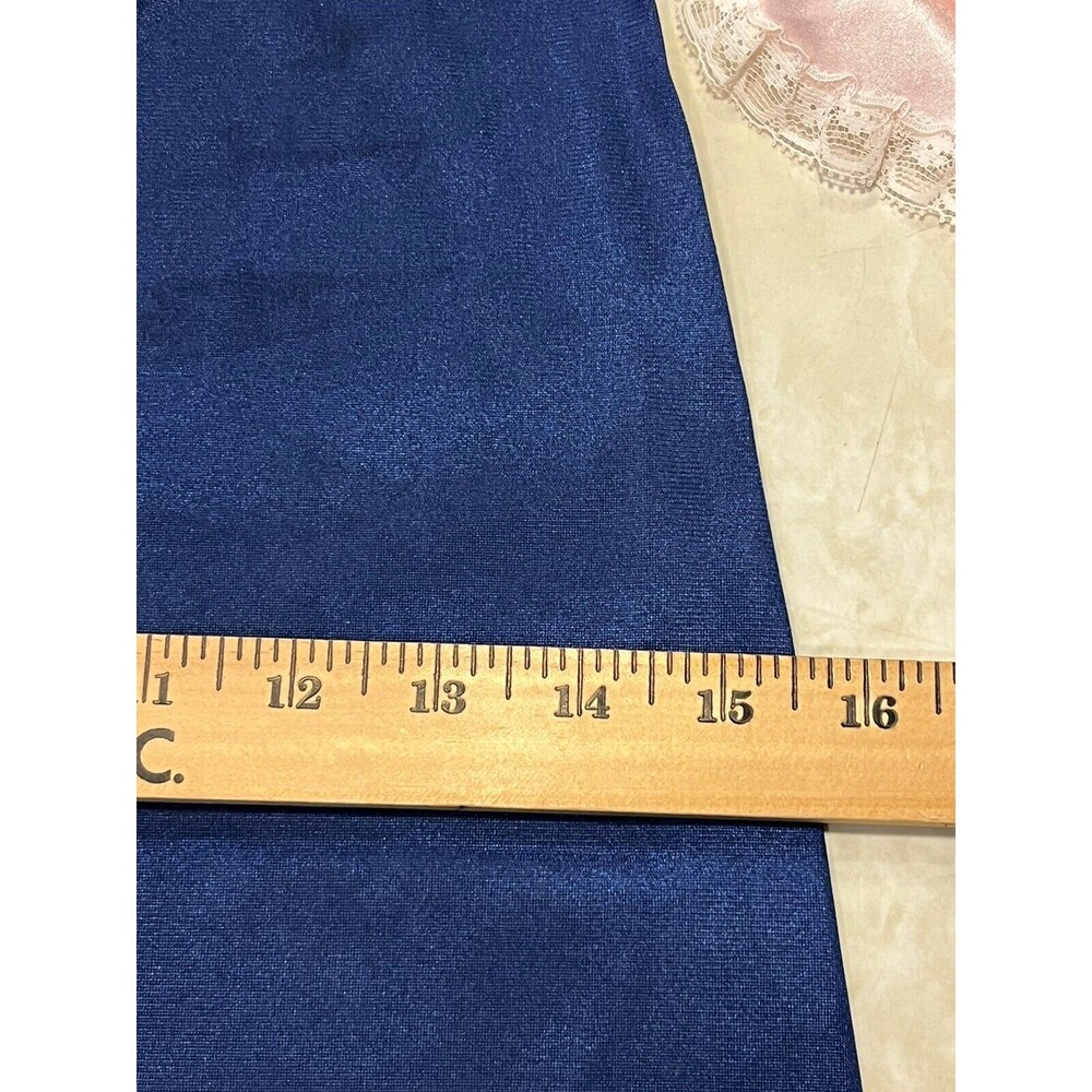 HOLLYWOOD VASSARETTE Vintage Slip Dress 36 Blue Lace Nylon Tricot Coquette - Picture 14 of 15